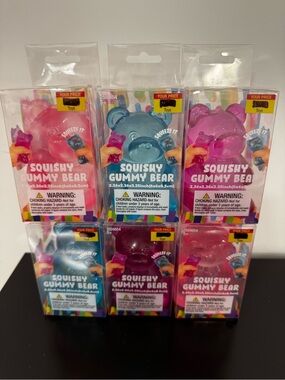 Hobby lobby Squishy Gummy Bear Toy - Blue, Purple, Pink set of 6